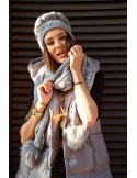 Dark gray winter set, hat and scarf C40 - Online store - Boutique